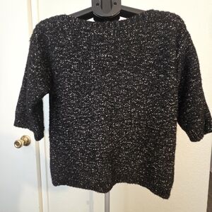 Banana Republic Black Speckled Wool Alpaca Blend Knit Sweater Medium